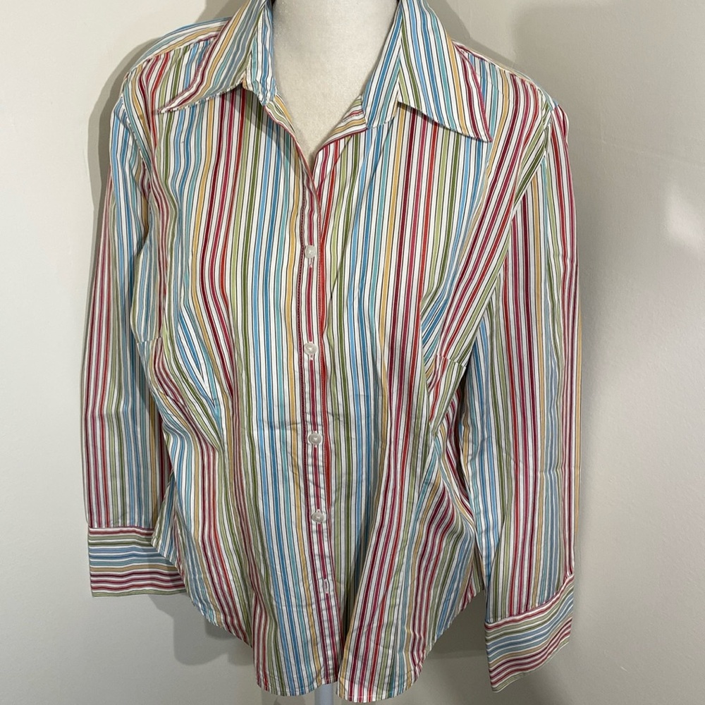 Ann Taylor Loft Striped Button up Shirt